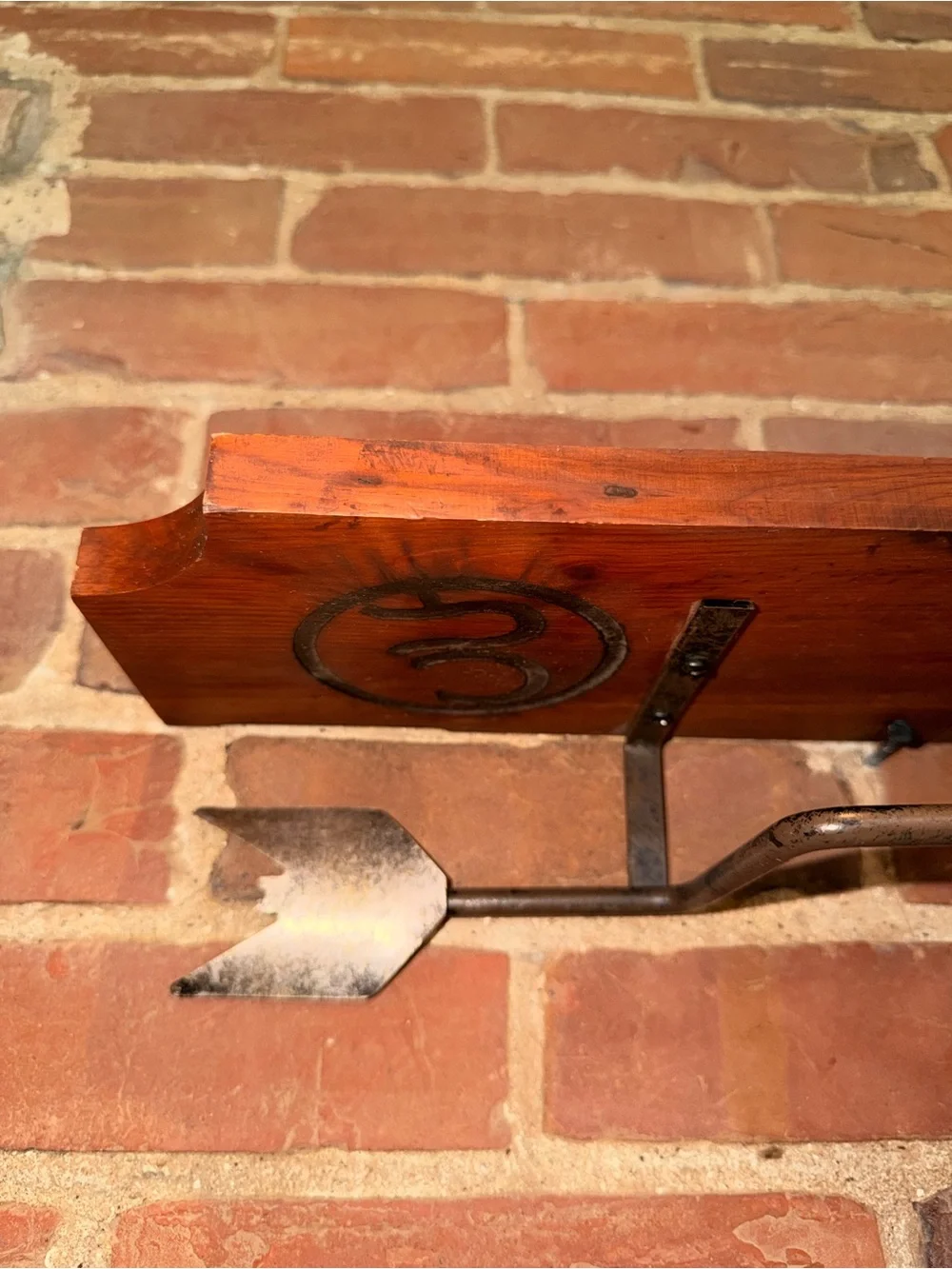 Rustic Metal Star & Horseshoe Wall Shelf - Brown Cowboy Western Branded